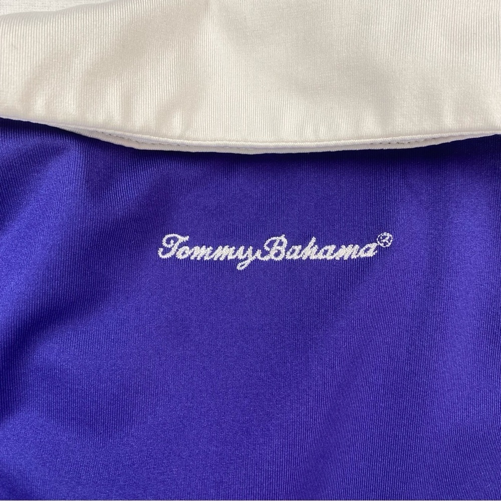 Tommy Bahama Women's Sleeveless Golf Top Blue with White Collar Size XL - Picture 4 of 7